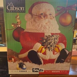 Gibson Santa Cookie Jar - Red, White, and Black vintage